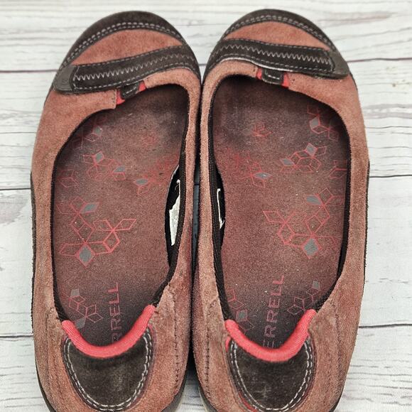 Merrell Shoes Womens 7.5 Allegro Ballet Flats Red Suede Casual Slip On Round Toe - Picture 4 of 6
